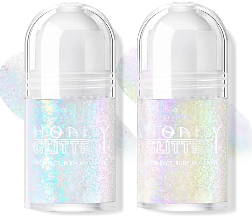 2 Colors Roll-on Body Glitter Gel, Holographic Glitter Gel Under ...