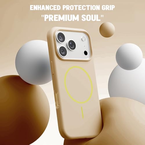 Image of Kratos Active Grip Silicone Case Cover Compatible with iPhone 17 Pro - Enhanced Protection, Wireless Magnetic Charging Case with Raised Edge Camera & Screen Protection, Shock-Resistant Design Brown