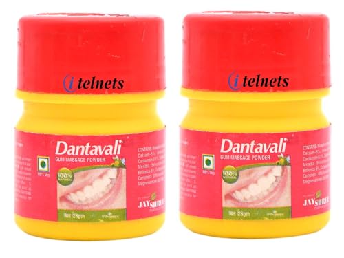 Image of Dantavali Gum Massage Powder, 25g, Natural Dental Care for Teeth and Gums, Pack of 2