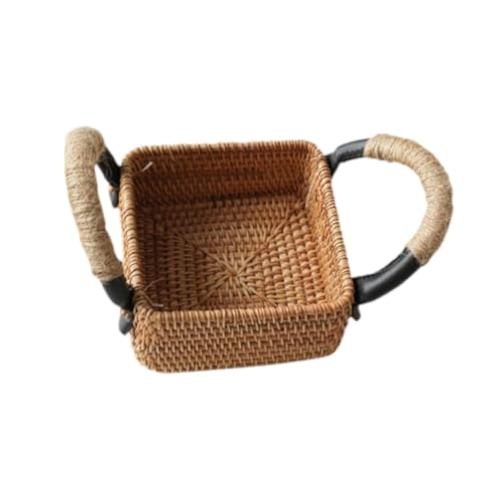 Rattan Fruit Basket with Handle for Snacks