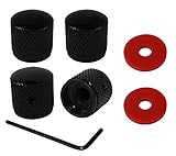 YMC 4 Pieces Heavy Metal Tone Volume Speed Control Dome Knobs for Electric Guitar or Bass, Pack of 4,-- Black