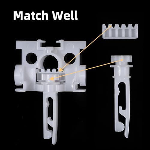 JIEYAO 12 Sets Vertical Window Blind Stem and Gear, White Vertical Blinds Components, Vertical Blind Stems Vertical Blinds Repair Kit Used for Headrail Carrier Stem Vertical Blinds Curtain Accessories