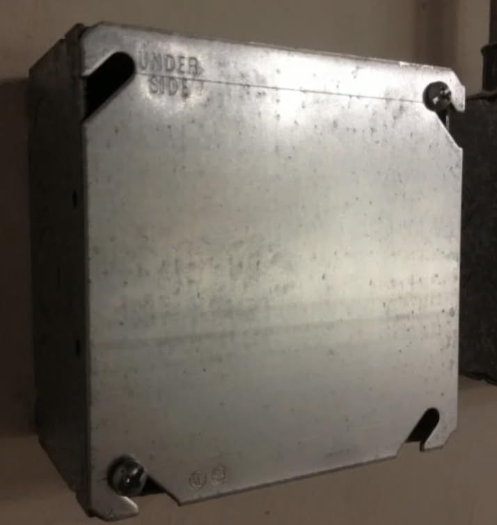 Electrical Box Cover, 4 x 4 Inch, Blank, Galvanized Steel, 1900 Box Cover (10)