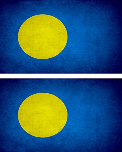 Akachafactory 2X Autocollant Sticker Drapeau Vintage Vieilli PAL Palaos