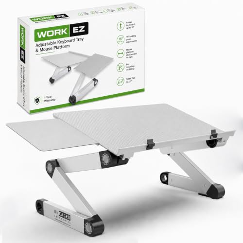 WorkEZ Support clavier ajustable ergonomique aluminium pour bureau