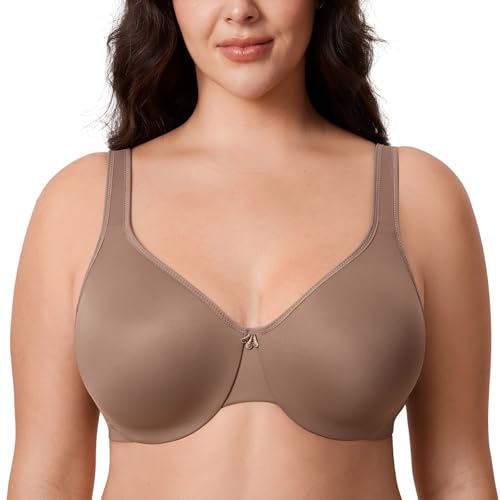 Image of DELIMIRA Women's Minimizer Plus Size Underwire Bras | Smooth, Full Coverage, Seamless, Tshirt Bra