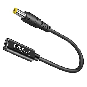 Bacron 100W USB C pd auf DC 5.5x2.5mm Kabel, Stecker auf DC 12V 19V 20V Adapter, USB C auf 5.5x2.5mm Adapter für Asus Laptop Serie, Router, Drucker, Wohnmobile, Solargenerator