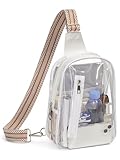 Clear Bag for Stadium Events Clear Purses for Women Men With Front Zip Pocket Large Transparent Crossbody Backpack Sling Shoulder Concert Bag
