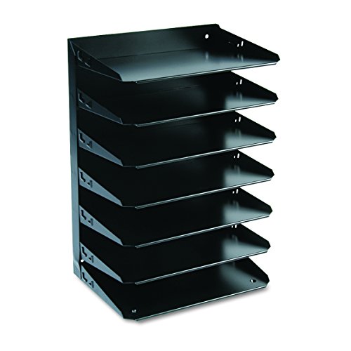 MMF Industries 7-Tier Letter-Size Horizontal Steel Desk Organizer, Black (2647HBK)