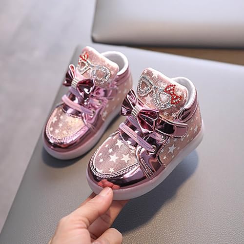 IWIHMIV Light Up Shoes for Girls Toddler Tennis Shoes Girl Kids Toddler Glitter LED Athletic Shoes Boys Girls Running Sneakers2