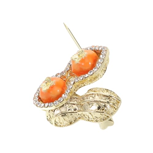 Gatuida Broche de Persimón para Mujer con Forma de Castaña Joyería con Brillantes Clip para Chal y Cárdigan Accesorio Elegante para Bodas y Ocasiones Especiales