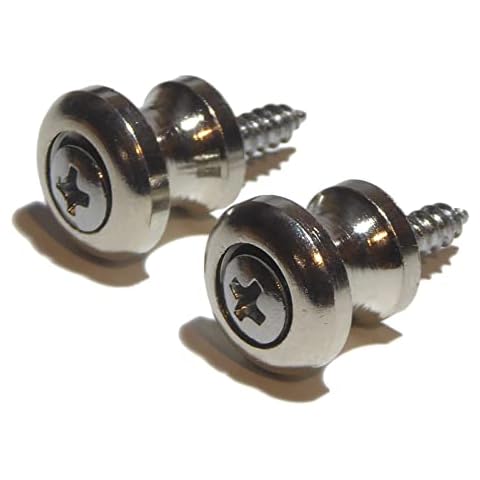 Guitar strap buttons/pins x2 Nickel finish small diameter or mandolin or banjo Cover