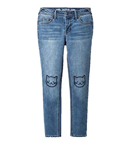 Cat & Jack Girl's Super Skinny Embroidered Jeans - (Kitty Cat, 16)3