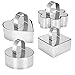 Produktbild AGDLLYD Dessert Ring,Kuchen Form Kuchen Schimmel Edelstahl Essen Kochen Präsentation Ringe Form 4 Stück Set enthält und 4 Lebensmittel Pressen