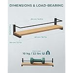 OROPY Spice Rack Wall Mounted, Rustic Wood Hanging Rack for Over The Stove, Kitchen Wall, 2 Pack | Hanging Rack, for Over The Stove, Kitchen Wall - Image 4