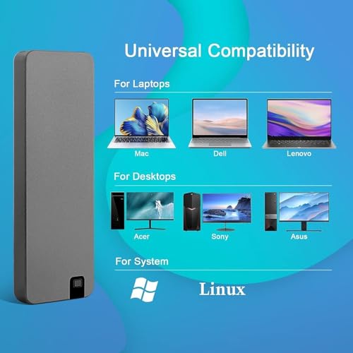 Portable Aluminum External SSD 2TB – USB-C & USB-A 3.2 Gen 2, Up to 500MB/s, Waterproof, Dustproof (IP68), Shockproof, Pressure-Resistant Solid State Drive by AMAZINK - Image 2