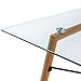 Teamson Home Minimalista Modern Glass Top Dining Table with Metal Legs for Kitchen Living Room Study Home Office, 30 inch Height, Glass/Wood