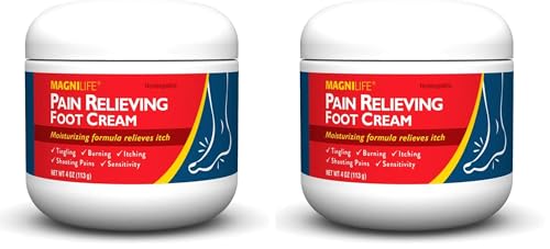 MagniLife Pain Relieving Foot Cream, All-Natural Moisturizing Foot Pain Relief with Beeswax and Eucalyptus to Soothe Soreness, Burning, Tingling, and Sensitivity - 4oz (Pack of 2)