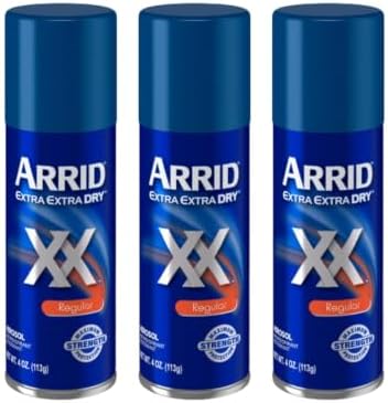 Arrid XX Extra Extra Dry Aerosol Antiperspirant Deodorant for Underarm Odor and Wetness Protection, Maximum Strength Protection, Regular Scent, 4 Ounce (Pack of 3)