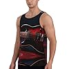 Electric Guitar Shape S Men's Gym Tank Top-Quick Dry Muscle Vest, Loose Fit Sleeveless Shirt for Running Workout Black #1