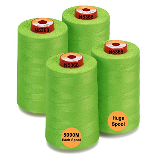 New brothread 4 Large Cones All Purpose Polyester Thread -Yellow Green
