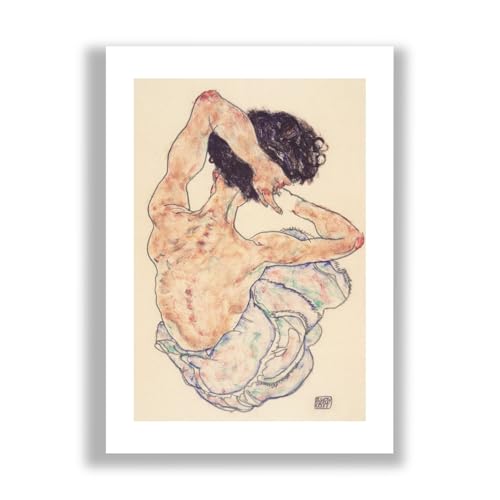 Impression d'art Egon Schiele Holding Hair format XL affiche mate