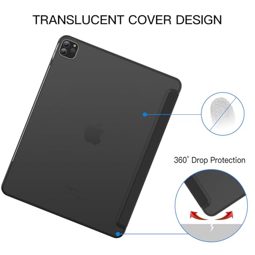 JETech Case for iPad Pro 12.9-Inch (6th/5th Generation, 2022/2021 Model), Slim Stand Hard Back Shell Smart Cover with Auto Wake/Sleep (Black) by JETech - Image 4