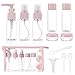 Bottiglie da Viaggio, XiYee 10 Set da Viaggio Trasparente Pezz, Kit Per Aeromobili Con Bottiglia da Viaggio, Contenitore Per Liquidi, Beauty Box Cosmetici (PINK)