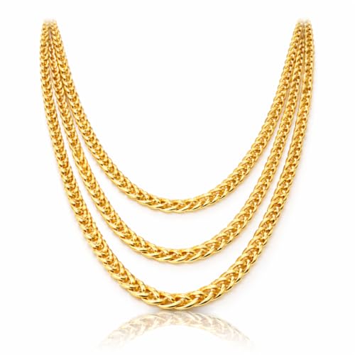 TK Gruppe Timo Klingler 1x cadena de acero dorado cadenas como rapero gángster Fokuhila accesorios 80s 90s Mardi Gras Carnival