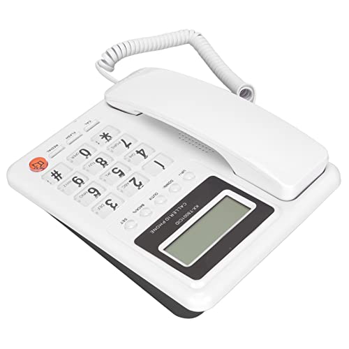 Teléfono con cable de botón grande blanco para el escritorio del hogar o salón familiar 4