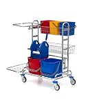 Wisch-Star Reinigungswagen Serie 107, Putzwagen mit Presse, 5 Eimer