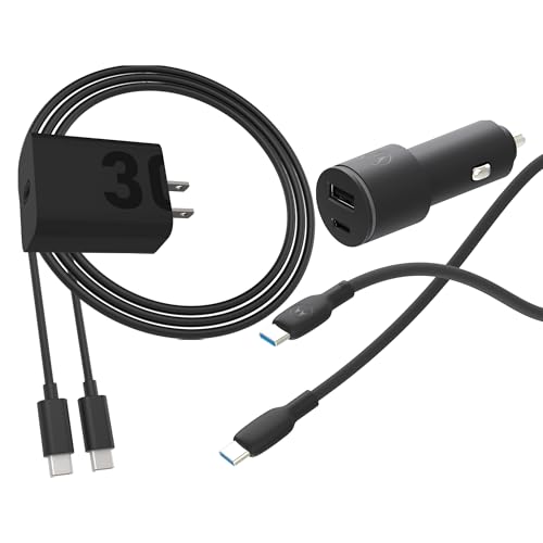 Motorola TurboPower 45W Dual Port Car Charger + 30W Charger + 2m Black Silicone Cable