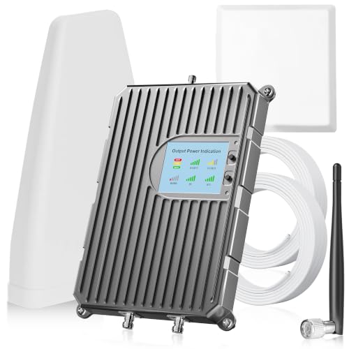 Cell Phone Signal Booster for Home Office, Up to 7000 sq. ft, Compatible with Compatible with T-Mobile & AT&T & Verizon Urban Areas, Boost 5G 4G LTE 3G Signal on Band 2/25/4/66/5/12/17, FCC Certified