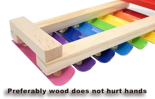 Goyal's Wooden Xylophone Colorful 8 Different Tones Hand Knock Xylophone with 2 Sticks & Gripping Handle - Image 5