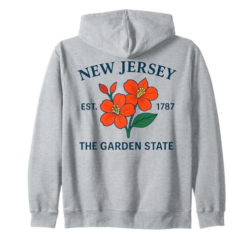 New Jersey Garden Flower State Lema Pride Souvenir Travel Sudadera con Capucha