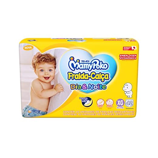 MamyPoko Fralda-Calça Dia & Noite Pacote Mensal Tamanho Xg 42 Unidades Branco