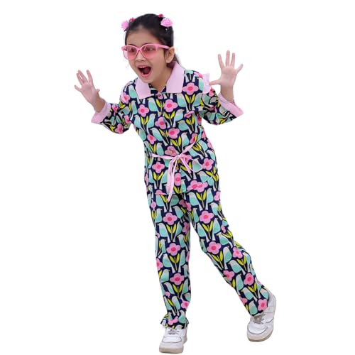 Image of superminis Girls Cotton Abstract /Floral /Striped Print Top And Shorts /Pant Clothing Set