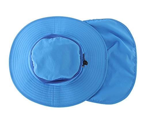 Image of Home Prefer Outdoor UPF50+ Mesh Sun Hat Wide Brim Fishing Hat with Neck Flap