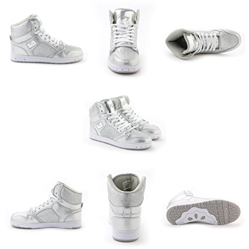 Pastry Women's Glam Pie Glitter Sneaker, Silver, Size 8.53