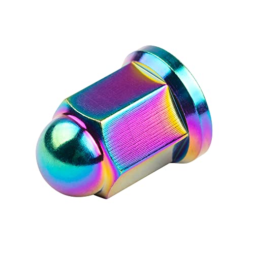 Image of Titanium M6 M8 M10 Dome Head Acorn Nuts for Bicycle Motorcycle Exhaust Pipe Car Pack of 6 (M6, Ranibow)