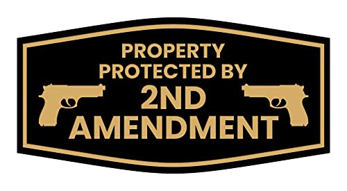 Panneau 2nd Amendment sign noir et doré chic pour maison S
