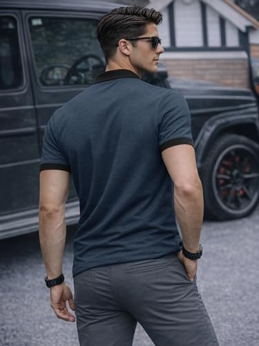 Image of Noble Monk Men's Regular Fit Polo Neck T-Shirt | Half Sleeve