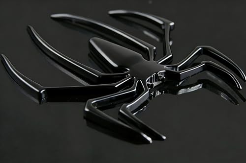 Image of 2PCS 3D Spider Emblem Car Sticker Metal Chrome Silver Spider Badges Sticker for Universal Car Vehicle, Truck, Motorcycle, RV, Scooter, SUV, Door, Window for Headphone Decorations (Black)