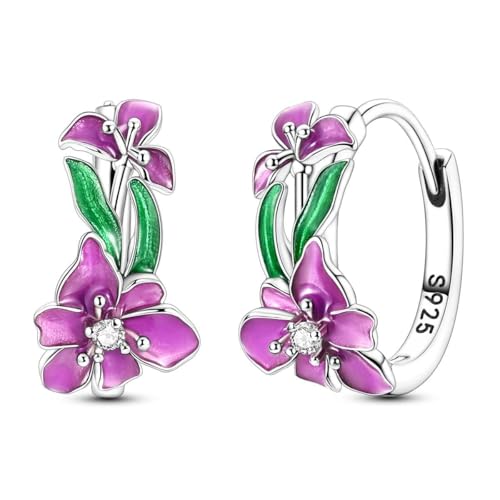 LAZA Earrings for Women 925 Sterling Silver Butterfly Hoops Small Colorful Rainbow Hoop Earrings Huggie Earrings