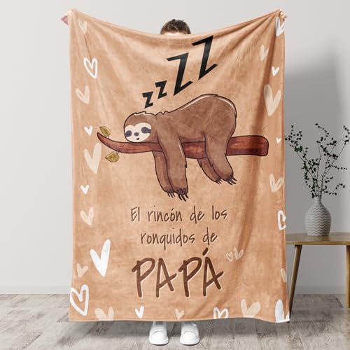 PRSENTLY Regalo Padre, Suave Manta 152x127cm Regalo Papa Papá Hombre Día del Padre Cumpleaños de Hija e Hijo
