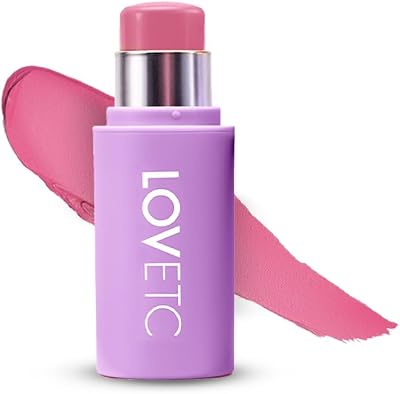 Blush Stick, 3-in-1 Makeup, 12Hr Wear, Bloom 7.5g | Hyaluronic Acid & Marula Oil, For Lips, Cheeks & Eyes, Soft Matte, One Swipe Payoff, Vegan & Paraben Free