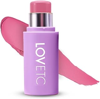 Multi-Purpose Blush Stick | 4-in-1 Makeup | For Lips, Cheeks & Eyes | 12-Hr Longwear | Intense Colour Payoff | With Hyaluronic Acid & Marula Oil | Vegan & Paraben Free Makeup | Bloom | 7.5g