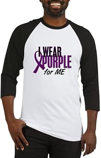 CafePress I Wear Purple for ME 10 Baseball Jersey Cotton Baseball Jersey, 3/4 Raglan Sleeve Shirt