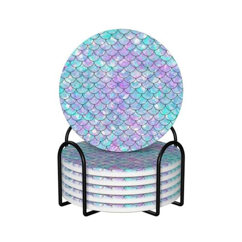 Dessous de verre absorbant céramique sirène pour éviter taches table
