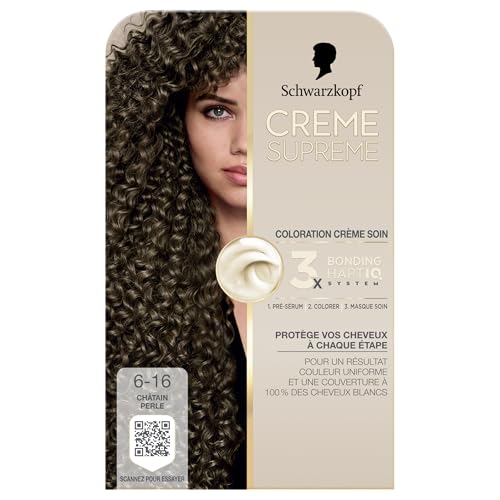 Coloration permanente cheveux blancs Schwarzkopf Crème Suprême 6.16